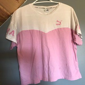 Pink and White Puma Tee